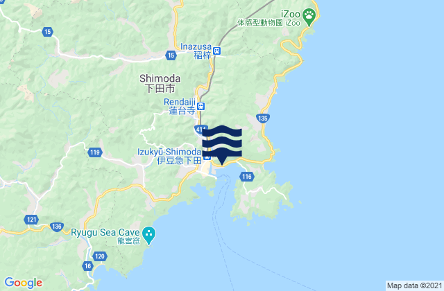 Mappa delle Getijden in Shimoda-shi, Japan