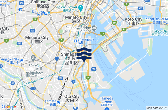 Mappa delle Getijden in Shinagawa-ku, Japan