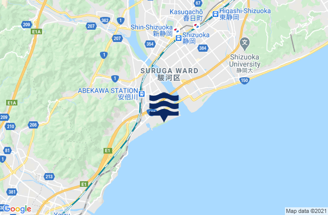 Mappa delle Getijden in Shizuoka, Japan