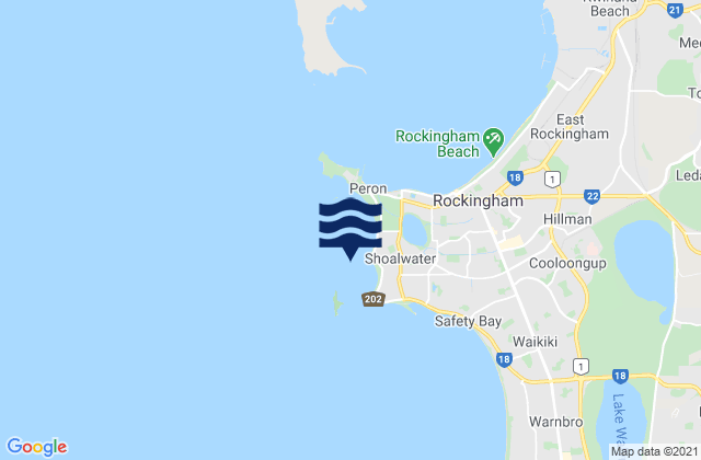 Mappa delle Getijden in Shoalwater Bay, Australia