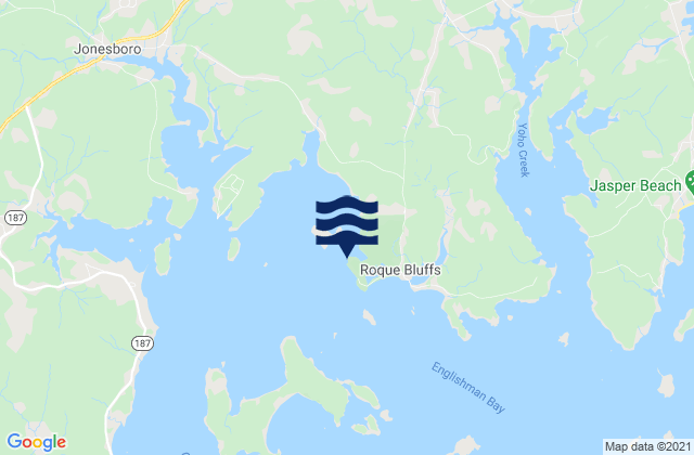 Mappa delle Getijden in Shoppee Point (Englishman Bay), United States