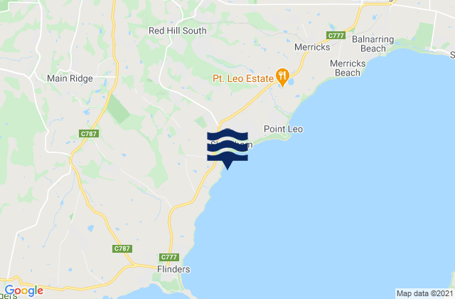 Mappa delle Getijden in Shoreham Beach, Australia