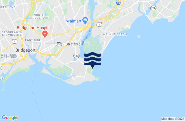 Mappa delle Getijden in Short Beach Stratford, United States