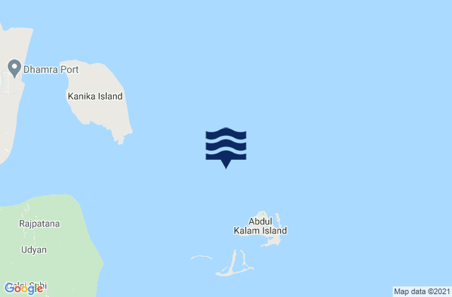 Mappa delle Getijden in Shortt Island, India