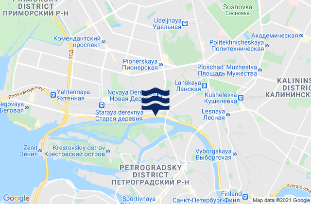 Mappa delle Getijden in Shuvalovo, Russia