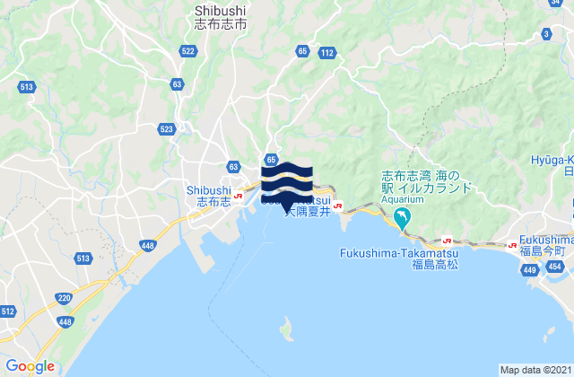 Mappa delle Getijden in Sibusi, Japan