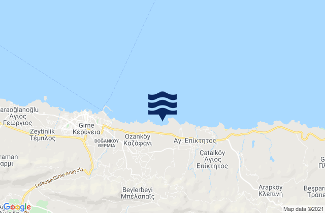 Mappa delle Getijden in Sicharí, Cyprus