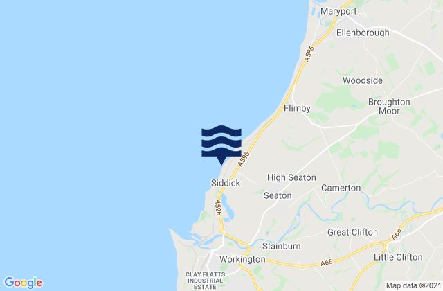 Mappa delle Getijden in Siddick Beach, United Kingdom