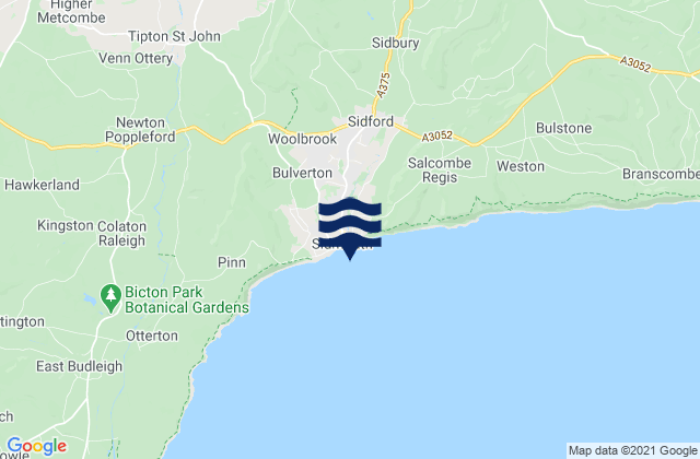 Mappa delle Getijden in Sidmouth, United Kingdom