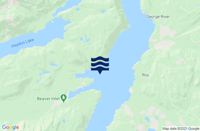 Mappa delle Getijden in Sidney Bay, Canada