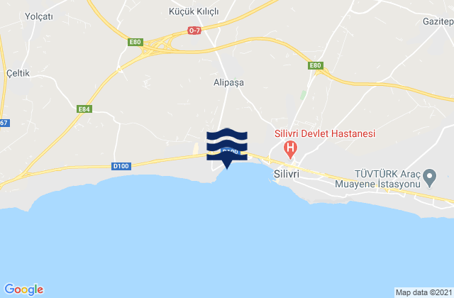 Mappa delle Getijden in Silivri, Turkey