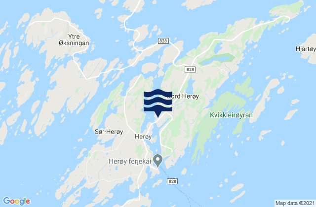 Mappa delle Getijden in Silvalen, Norway