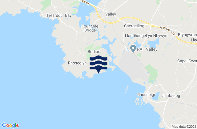 Mappa delle Getijden in Silver Bay (Holy Island), United Kingdom