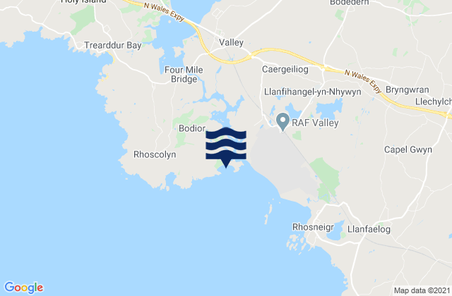 Mappa delle Getijden in Silver Bay Beach, United Kingdom