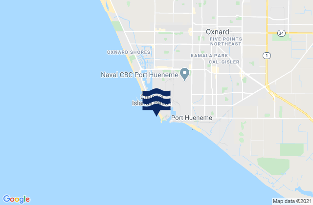 Mappa delle Getijden in Silver Strand Beach, United States