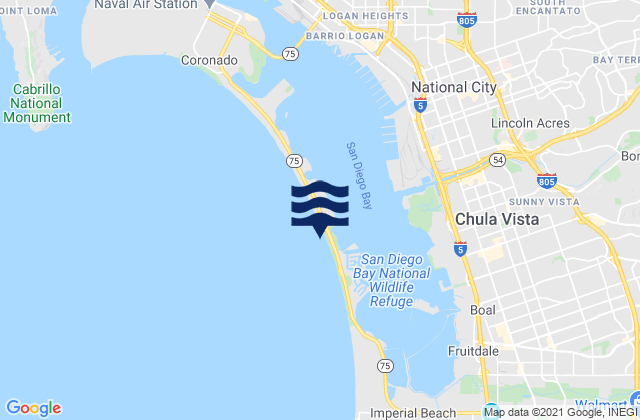 Mappa delle Getijden in Silver Strand State Beach, United States
