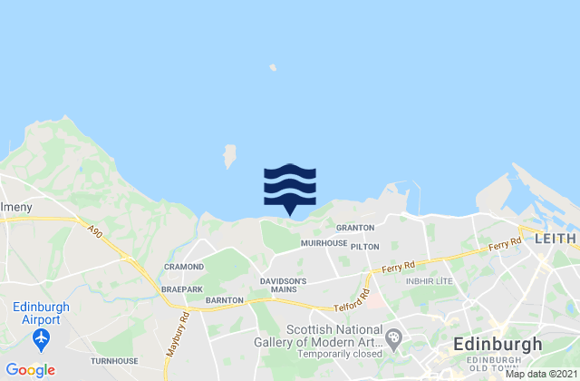 Mappa delle Getijden in Silverknowes Beach, United Kingdom