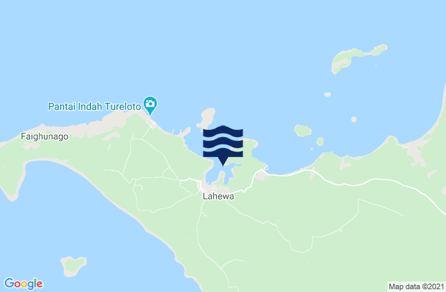 Mappa delle Getijden in Simanari Bay (Nias Island), Indonesia