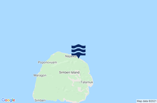 Mappa delle Getijden in Simberi Island, Papua New Guinea