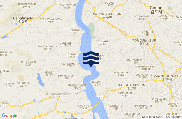 Mappa delle Getijden in Sinan-ni Yom-ha, South Korea