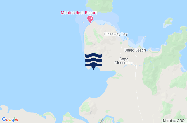 Mappa delle Getijden in Sinclair Bay, Australia