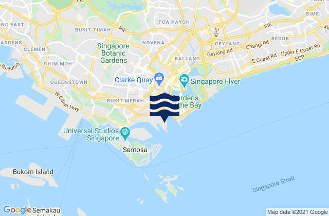 Mappa delle Getijden in Singapore (Victoria Dock), Singapore