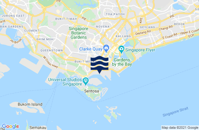 Mappa delle Getijden in Singapore