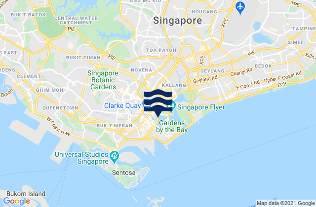 Mappa delle Getijden in Singapore, Singapore