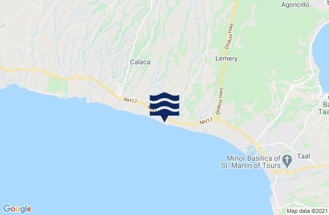 Mappa delle Getijden in Sinisian, Philippines