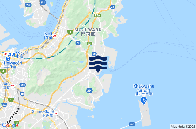 Mappa delle Getijden in Sinmozi, Japan