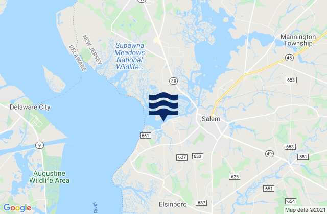 Mappa delle Getijden in Sinnickson Landing, United States