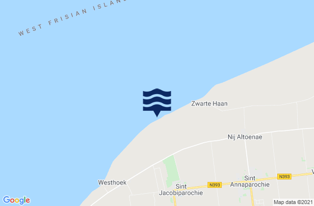 Mappa delle Getijden in Sint Jacobiparochie, Netherlands