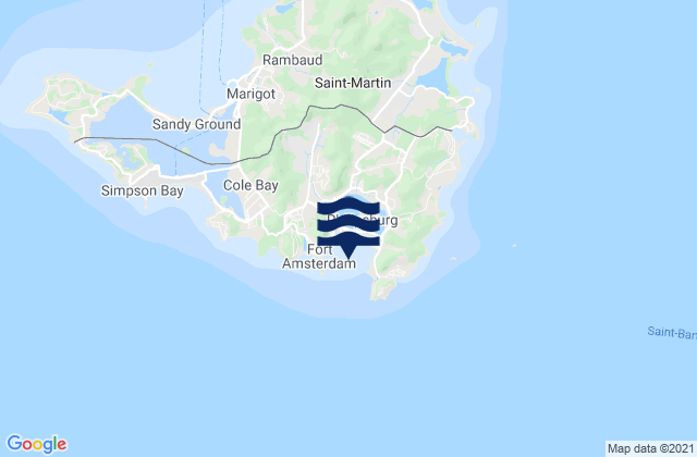Mappa delle Getijden in Sint Maarten