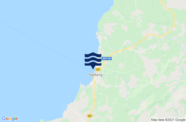 Mappa delle Getijden in Sipitang Brunei Bay, Malaysia