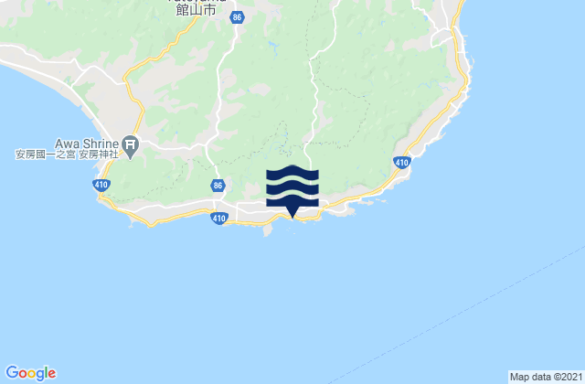 Mappa delle Getijden in Sirahama (Tiba), Japan