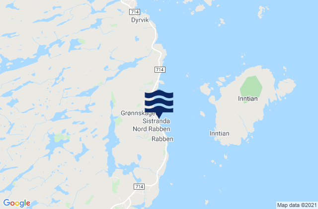 Mappa delle Getijden in Sistranda, Norway