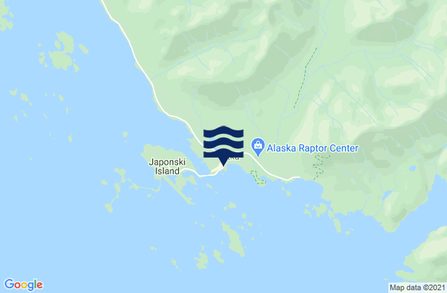 Mappa delle Getijden in Sitka Harbor channel off Harbor Island, United States