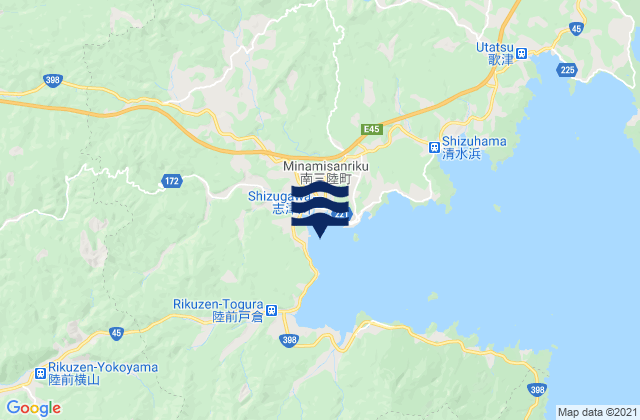 Mappa delle Getijden in Sizugawa, Japan