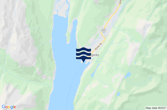 Mappa delle Getijden in Skagway Taiya Inlet, United States