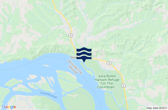 Mappa delle Getijden in Skamokawa Steamboat Slough Wash, United States