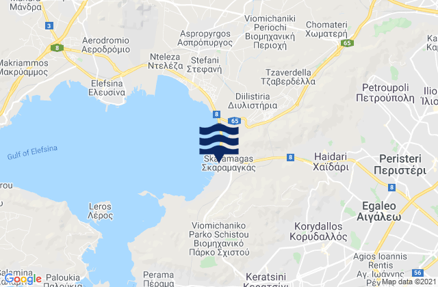 Mappa delle Getijden in Skarmagkás, Greece