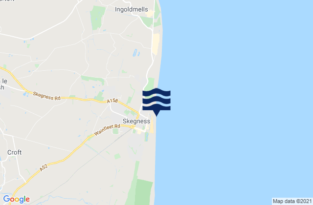 Mappa delle Getijden in Skegness Beach, United Kingdom