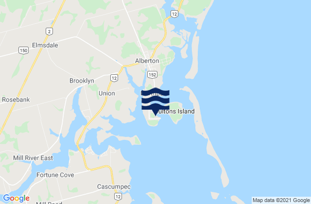 Mappa delle Getijden in Skerry Bay, Canada