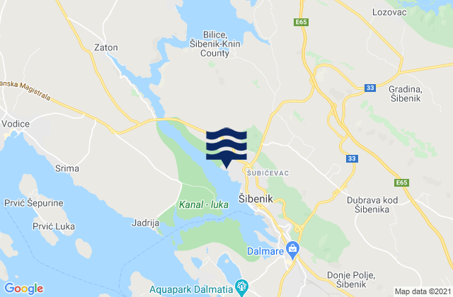 Mappa delle Getijden in Skradin, Croatia