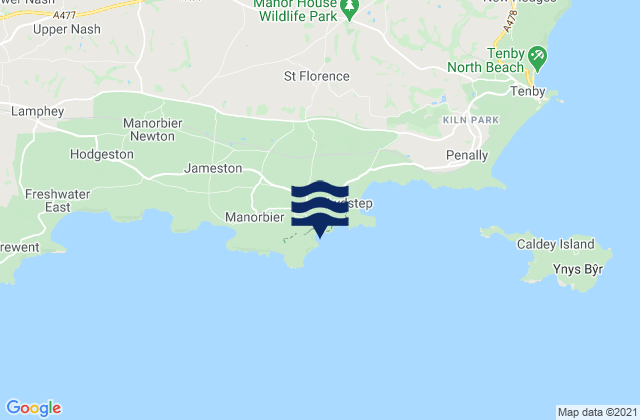 Mappa delle Getijden in Skrinkle Haven Beach, United Kingdom
