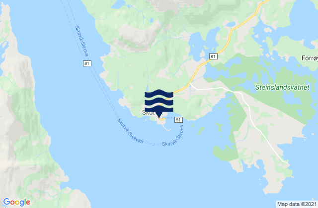 Mappa delle Getijden in Skutvika, Norway