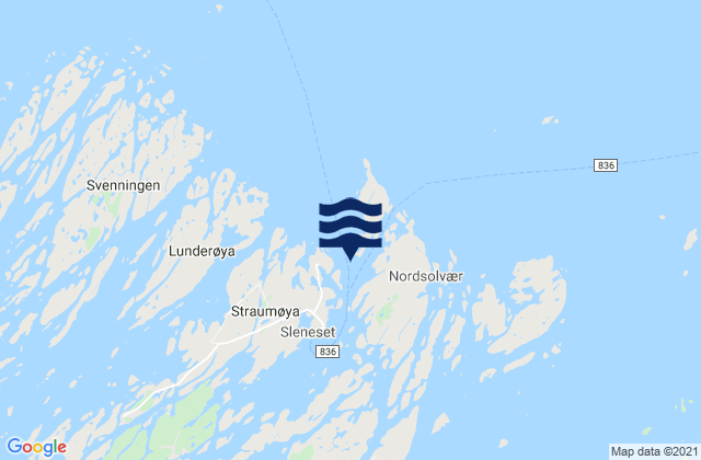 Mappa delle Getijden in Sleneset, Norway