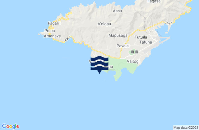 Mappa delle Getijden in Sliding Rock, American Samoa