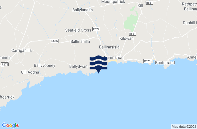 Mappa delle Getijden in Slippery Island, Ireland