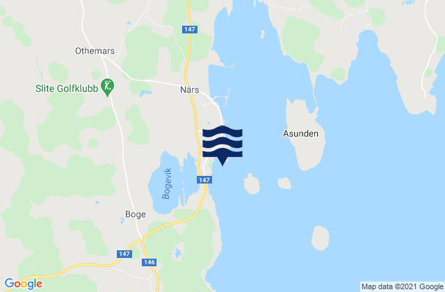 Mappa delle Getijden in Slite, Sweden